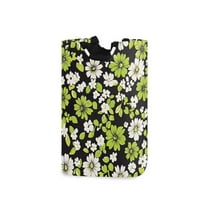 Yayeee Freestanding Laundry Hamper with Handle Collapsible Large Storage Basket for Clothes, Green Flower Pattern