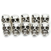 20Pcs Skull Beads Crafts Metal Alloy 3.9mm Big Hole Beads For Jewelry Making