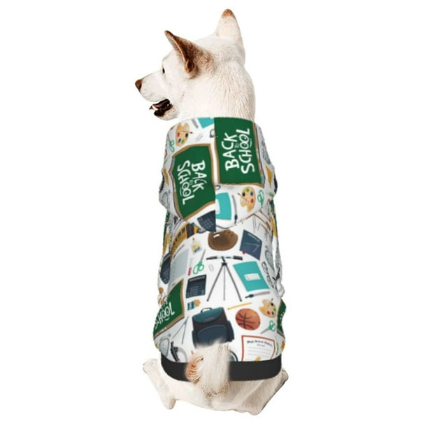 Balery Back To School A Sudadera con Capucha para Perros Pequeños – Ropa para Mascotas, Disfraz para Perros y Gatos, Ideal para Fiestas y Cosplay-Large