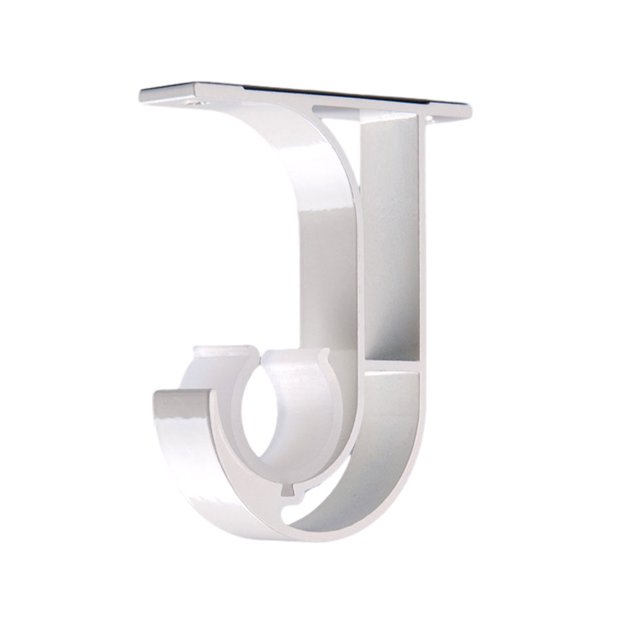 Inteprter 2 unids/set fácil de instalar y soporte de barra de cortina para cualquier habitación soporte de barra de cortina doble Tratamientos de ventanas Blanco - Tapa sencilla