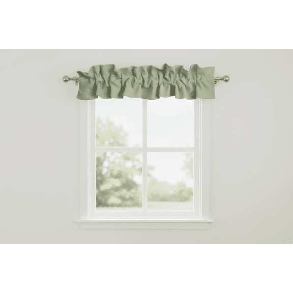 Solid Poplin Curtain Sleeve Topper Dark Sage