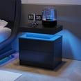 thumbnail image 4 of LED Nightstand with 2 Drawers Modern Night Stand with LED Lights Night Stands for Living Room,Bedroom, 4 of 14