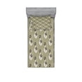 thumbnail image 2 of Floral Bedding Set with Sheet & Covers, Flowers Tiny Branches Leaves Dotted Blooms Pattern Garden Theme, Printed Bedroom Decor 2 Shams, 4 Sizes, Khaki Dark Brown Cream, by Ambesonne, 2 of 3