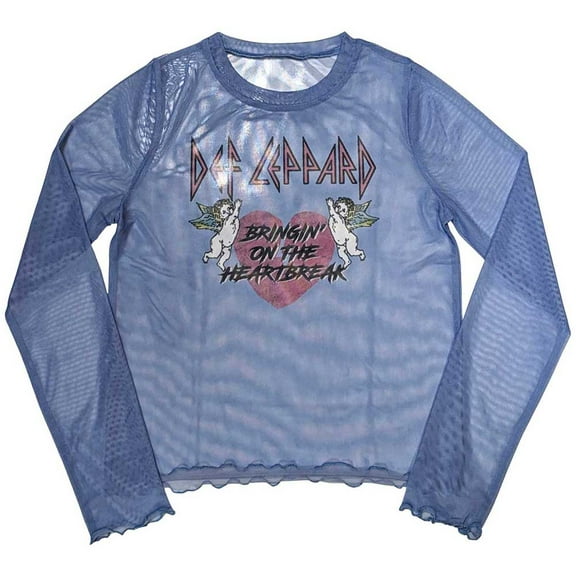Def Leppard Women's Long Sleeve T-Shirt: Bringin On The Heartbreak (Mesh) (X-Small)