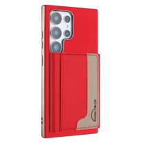 Allytechgroup Case for Samsung Galaxy S24 Ultra, 2-in-1 Detachable Card Holder Magnetic RFID Blocking Wallet [Compatible with MagSafe] Stand PU Leather Cover with Credit Card Slots/Cash Slot, Red