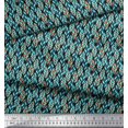 thumbnail image 3 of Soimoi Moss Georgette Fabric Leaves Small Decor Fabric Printed Yard 42 Inch Wide, 3 of 3