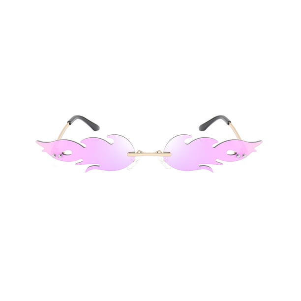 FELTECHELECTR 1 pieza de gafas de sol de moda de metal transparente sin marco para fiestas, mujeres y niñas (violeta)