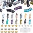 thumbnail image 1 of Kit para hacer 285 cuentas de tubo acrílico para pulseras, cuentas de tubo curvadas, cuentas de acrílico y cuerdas elásticas., 1 of 6
