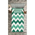 thumbnail image 3 of Ambesonne Geometric Quilted Bedspread Set 2 Pcs, Pastel Chevrons Green, Twin Size, Mint Green Dark Green, 3 of 3