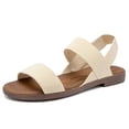 thumbnail image 2 of Ataiwee Women's Flat Slide Sandals - Casual Adjustable Elastic Strappy Double Bands Summer Flat Sandals., 2 of 6