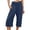 A-Navy101, variant on Smocked High Waist Capri Pants for Women Side Pocket Summer Daily Long Trousers
