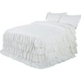 thumbnail image 7 of Chezmoi Collection Celia 3-Piece Waterfall Ruffle Skirt Bedspread Set, King, Ivory, 7 of 7
