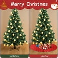 thumbnail image 4 of 30 Inch Christmas Tree Skirt – Velvet Plush Tree Mat, Soft Thickened Polyester with Red Ties, Single-Sided Printing, Available in 30in/36in/48in, Perfect for Holiday Xmas Tree Decoration, 4 of 7