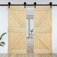 thumbnail image 4 of vidaXL NARVIK 27.6"x82.7" Solid Pine Wood Sliding Barn Door, Natural Brown, No Hardware Kits, 4 of 11