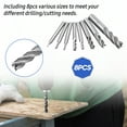 thumbnail image 2 of 8pcs Solid Milling End Cutter Drill Bits 1/16''-1/2'' 4 Flute High Speed Steel End Mill Set HSS Slot Tool Set HSS CNC Straight Shank Drill Bit Set, 2 of 7