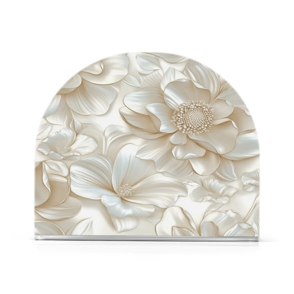 Standing Dining Table Napkin Holder, Napkin Holder for Table Kitchen Acrylic Paper Tissue Organization, 3d Beige Floral