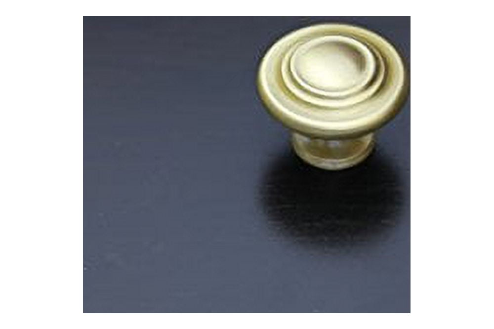 Hamilton Bowes Satin Brass Cabinet Hardware Circles Round Knob 1-1/4" Modern Basic Modern Gold Vibrant Amber (10 pack)