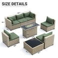 thumbnail image 5 of MRUAKA Outdoor Patio Furniture Set, 8-Piece Modular Sectional Sofa With Tea Table、Gas stove table and Free Cushion, PE Wicker Outdoor Conversation Set for Patio, Garden, Backyard,Green, 5 of 10