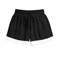 thumbnail image 2 of Shorts con Volantes para Niñas, Elásticos de Cintura Alta, Shorts de Verano con Dobladillo Estampado de Encaje Floral, Casuales para Viaje, Vacaciones y Playa con Bolsillos, 9-10 Años, 2 of 5