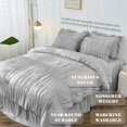 thumbnail image 2 of King Size Comforter Set Bedding Ruched Coral Comforter King Bed Set Boho Shabby Chic Comforter Fluffy Piece Ruffle Comforter Set with Pillow Girl Bedding Soft and Luxury, 2 of 6
