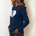 thumbnail image 3 of ZGRBOU Womens Dog Paw Love Print Cotton Sweatshirts Long Sleeve Crewneck Casual T-Shirts Puppy Lover Pullover Tee, 3 of 6