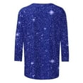 thumbnail image 5 of Fmbrln Womens Sequin Print Tops 3/4 Sleeve Crew Neck Shirts Casual Dressy Shiny Glitter Party Blouse, 5 of 6