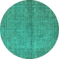 thumbnail image 1 of Ahgly Company Indoor Round Oriental Turquoise Blue Industrial Area Rugs, 6' Round, 1 of 4