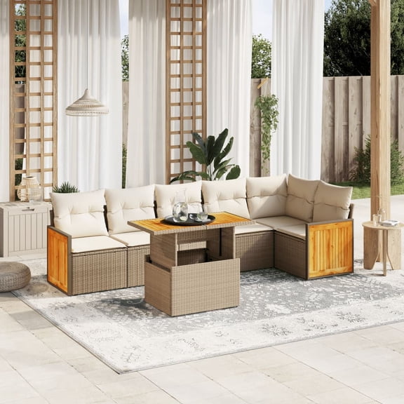 vidaXL Garden Sofa Set Beige
