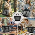 thumbnail image 6 of Large 38L Insulated Cooler Tote Bag with Front Pocket and Top Zipper, Collapsible Soft Cooler for Shopping, Beach, Camping, Work,BB1102 Black, 6 of 6