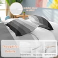 thumbnail image 2 of 3 Piece Black Grey Ombre Duvet Cover Set Queen Size,Microfiber Comforter/Quilt Cover with Corner Ties and 2 Pillowcases,Modern Abstract Art Farmhouse Striped All Season Bedding with Zipper Closure, 2 of 8