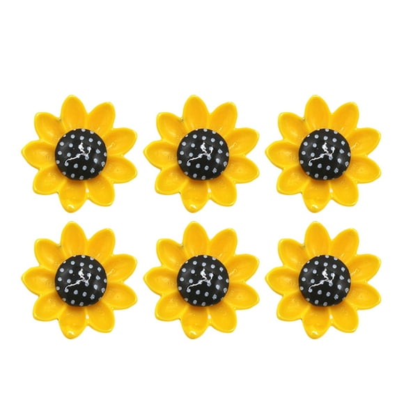 EeaseMX 10 pegatinas magnéticas de resina con diseño de girasoles para nevera, para el hogar y la oficina (amarillo y negro, tamaño grande)