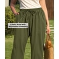thumbnail image 3 of CASSIE LIZ Plus Size Womens Green Pants Baggy Wide Leg Palazzo Pants Beach Vacation Trousers XL-5XL, 3 of 10