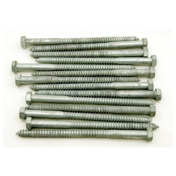 (10) Galvanized Hex Head 5/8 x 10 Lag Bolts Wood Screws
