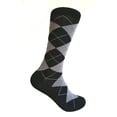 thumbnail image 2 of Men's Groomsmen Wedding|Party Events|Gala Collection Black/Bright Pink Argyle Dress socks, 2 of 7