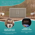 thumbnail image 4 of Shoe Cabinet Waterproof UV-Resistant,Storage Bench Indoor Outdoor with Adjustable Shelves,for Entryway Bedroom,Hallway,Living Room(Double Door,Grey), 4 of 7