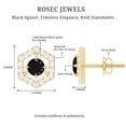 thumbnail image 5 of Rosec Jewels Minimal Stud Earrings with Black Spinel and Diamond for Women - AAA Grade, 18K Yellow Gold, 5 of 8
