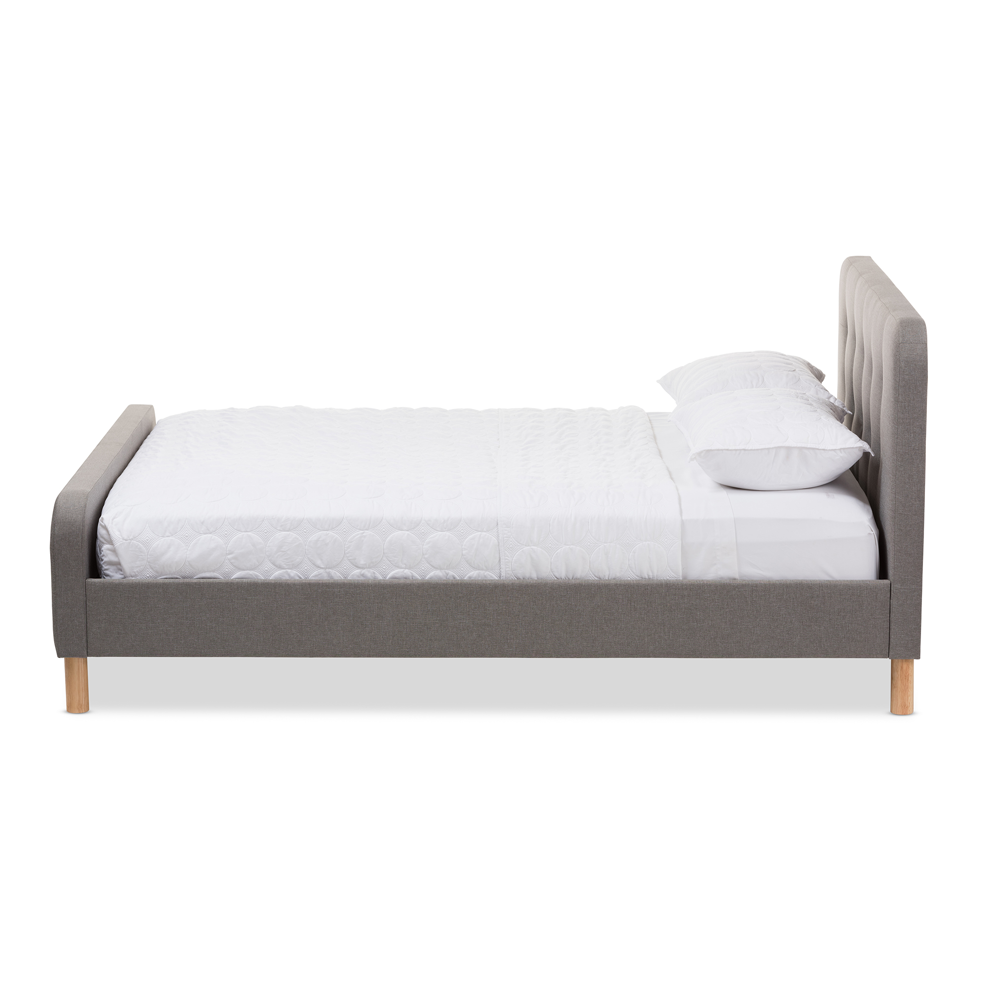 Baxton Studio Samson Mid-Century Fabric Upholstered Platform Bed, Multiple Sizes, Multiple Colors
