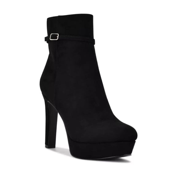 NINE WEST Womens Black Gripe Almond Toe Stiletto Zip-Up Dress Boots Shoes 7 M
