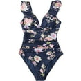 thumbnail image 1 of Stylish V Neck Ruffled One Piece Swimsuit Women's Monokini, 1 of 4