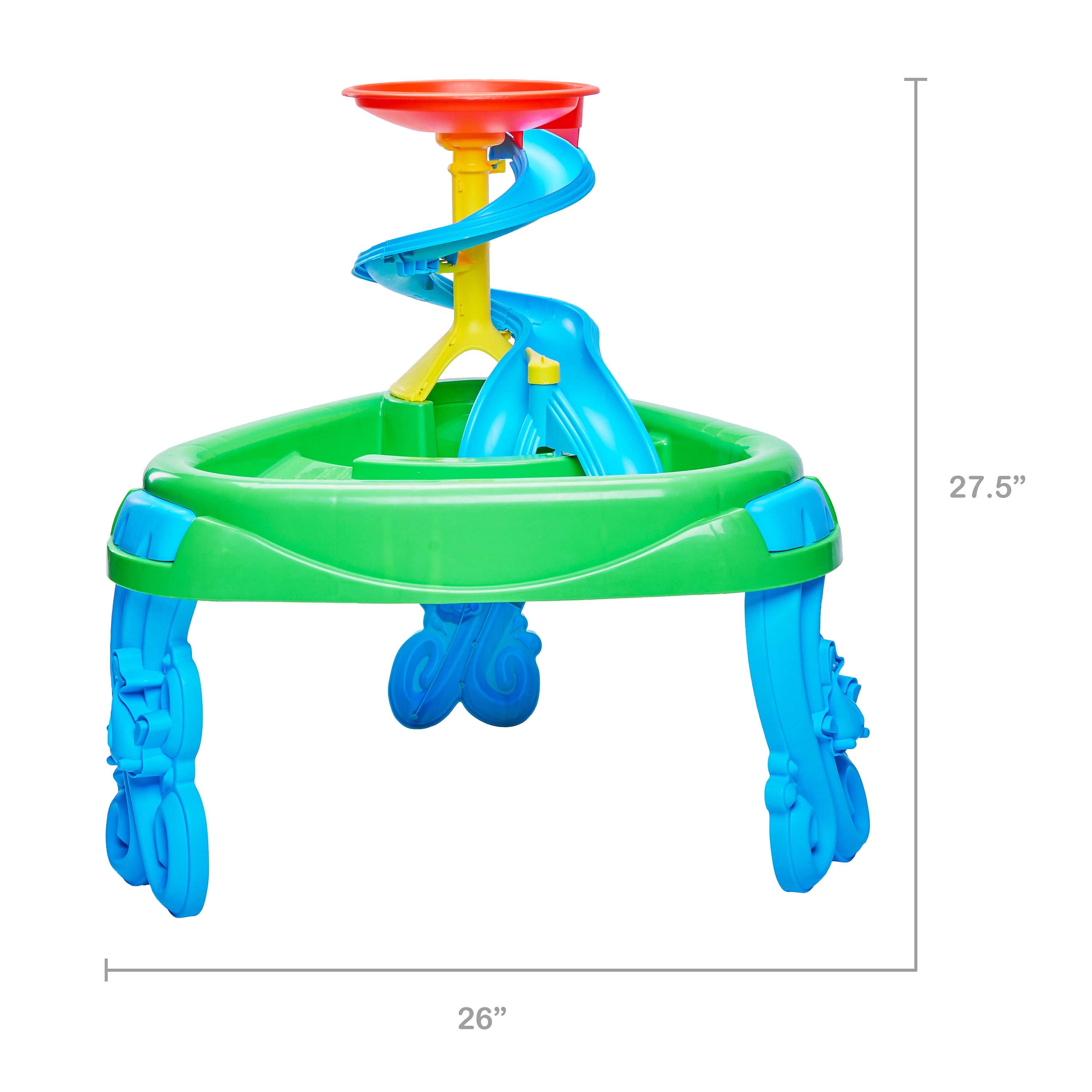 sand and water table with fish pond