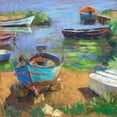 thumbnail image 2 of Mertz, Nancie King 12x12 Gold Ornate Wood Framed with Double Matting Museum Art Print Titled - Fishing Boats in Marsala, 2 of 4