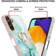 thumbnail image 3 of Marble Pattern for Samsung Galaxy A34 5G Case with Ring Holder Kickstand, Ultra Slim PC Material Shockproof Protective Girls Women Case Cover for Samsung Galaxy A34 5G DLS Ripple Green, 3 of 13