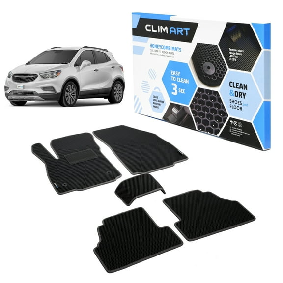 CLIM ART All-Weather Car Floor Mats Compatible with Chevrolet (Chevy) Trax 2014-2022, Custom-Fit Heavy-Duty Floor Liners for Cars & SUVs, Car Accessories for Men & Women, Black - FL011515084