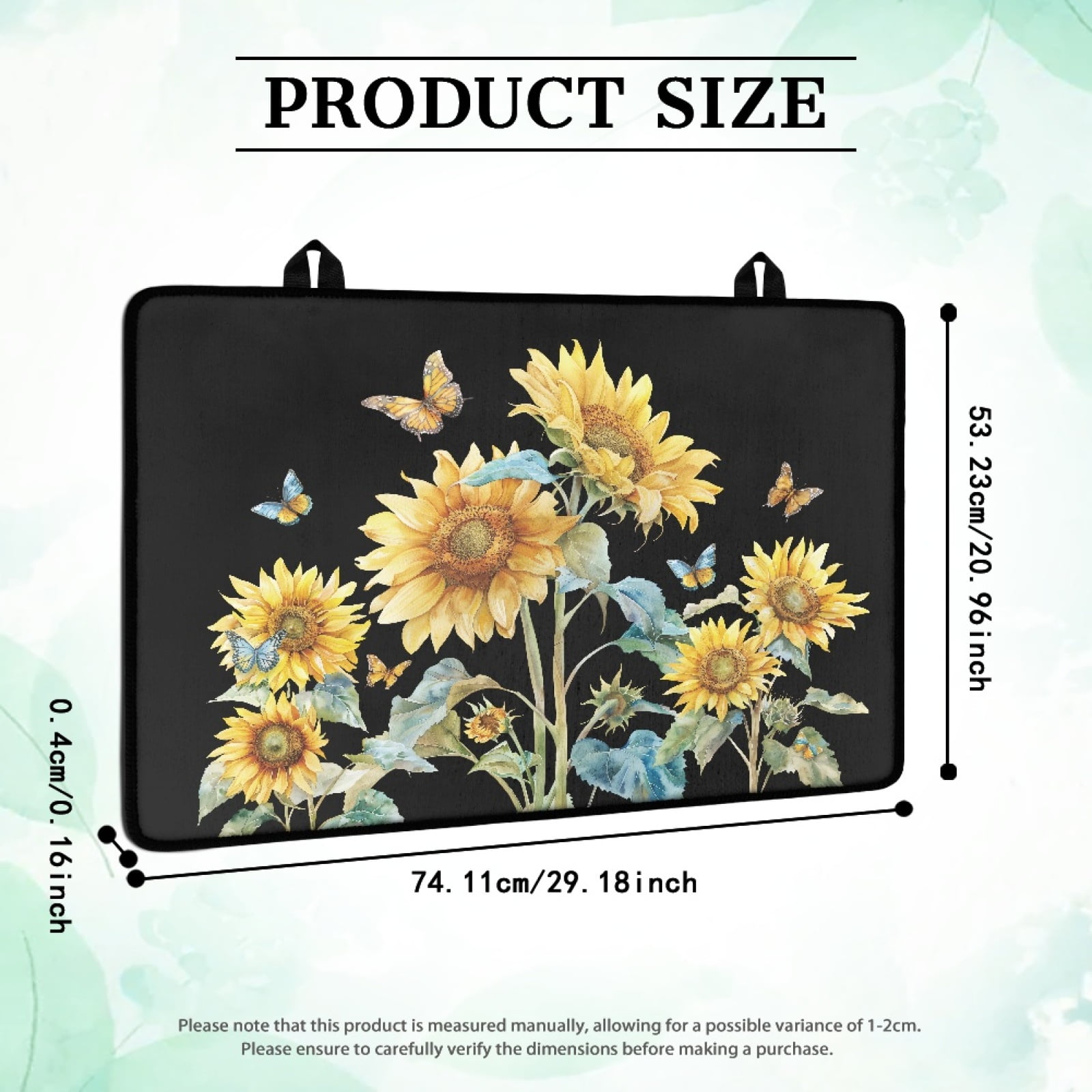 Renewold Stove Top Cover for Electric Stove, Non-skid Glass Electric Stove Top Mat, Induction Electric Stove Top Protector for Kitchen Counter Top, Sunflower Butterfly Black