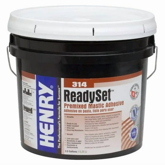 Henry Adhesives 314 Ready Set Premixed Mastic Tile Adhesive - Easy Installation - 3.5 Gallons