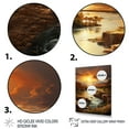 thumbnail image 3 of Designart "Reflections Warm Dam Sunset wall art" Cityscapes Floater Framed Wall Art Living Room, 3 of 7