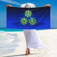 thumbnail image 4 of Lsque Geometry Dash Pattern Microfiber Bath Beach Towel Silver Fox Velvet Beach Towel Oversized Quick Dry Absorbent for Pool Swimming Bathroom 27.5x55in, 4 of 5