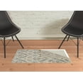 thumbnail image 2 of HomeRoots  2 x 3 ft. Ivory Gray & Blue Wool Floral Hand Knotted Stain Resistant Rectangle Area Rug, 2 of 4