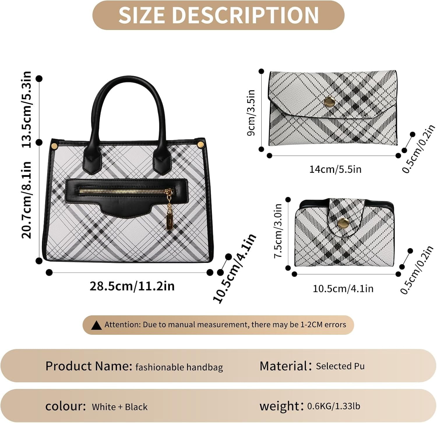 Purses and Handbags for Women, 3 count Women's Handbags Fashion PU Leather, Tote  Top Handle Satchel Purse Bags