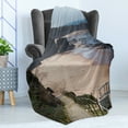 thumbnail image 4 of Beach Soft Flannel Fleece Blanket, Western Portugal Ocean Coastline at Low Tide Vignettes Shot Canyons Wild Neat Scenery, Cozy Plush for Indoor and Outdoor Use, 50" x 70", Multicolor, by Ambesonne, 4 of 5